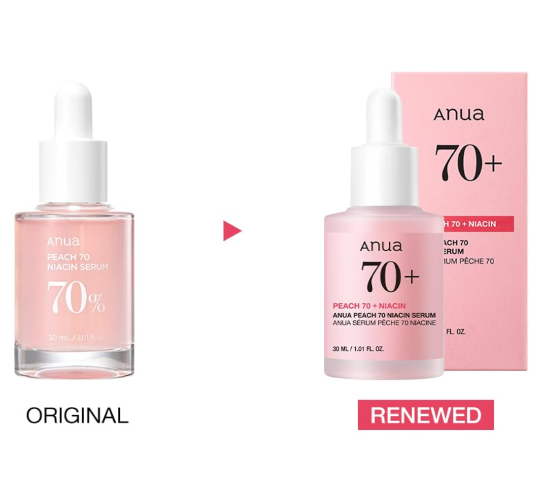 Anua - Sérum facial Peach 70% Niacin Serum hidratante iluminador con 5% niacinamida y PeachNia+™ para piel seca y madura, minimiza poros y arrugas, 30 ml