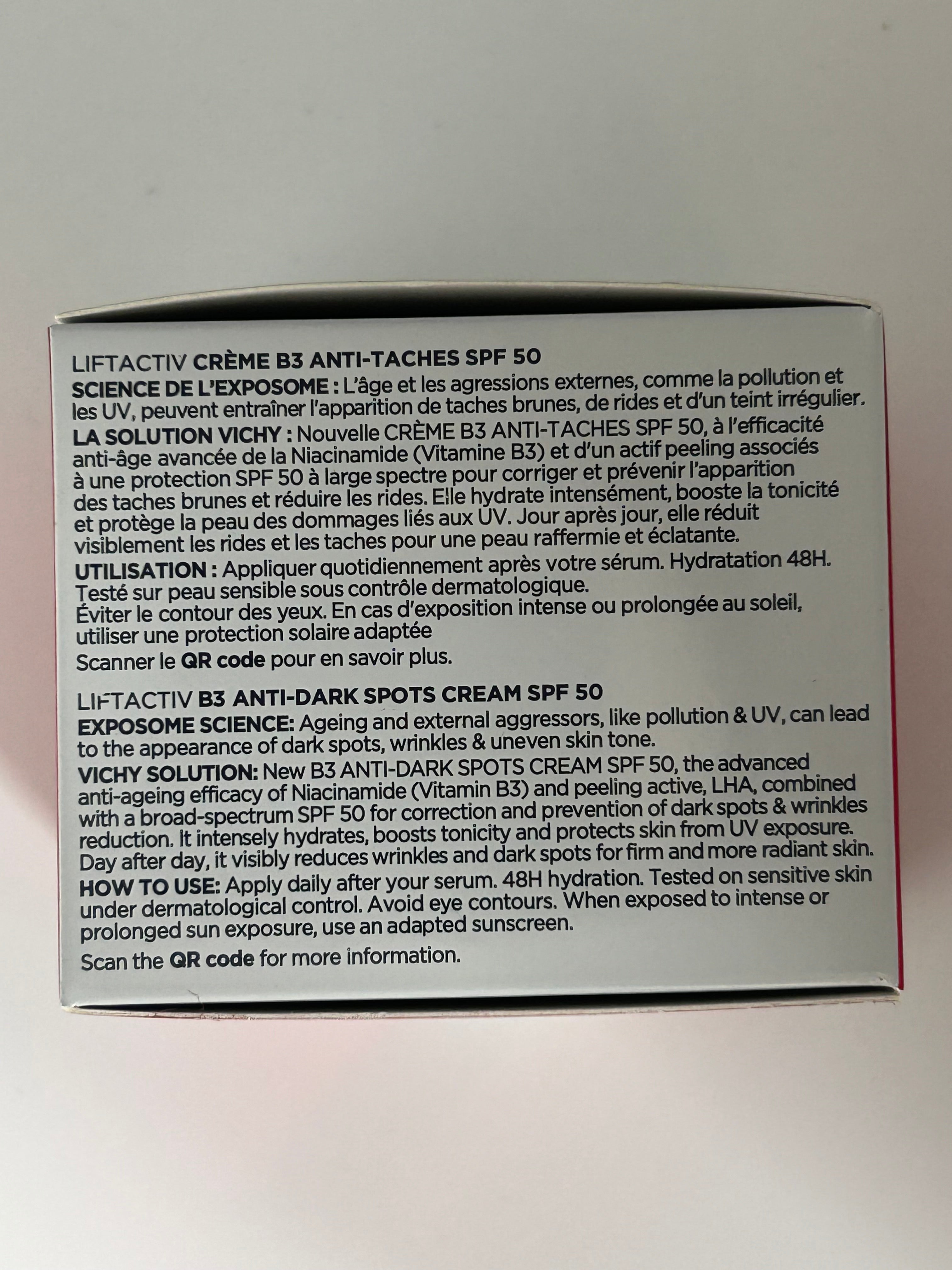 VICHY - LIFTACTIV B3 ANTI-DARK SPOTS CREAM SPF50 50 ML