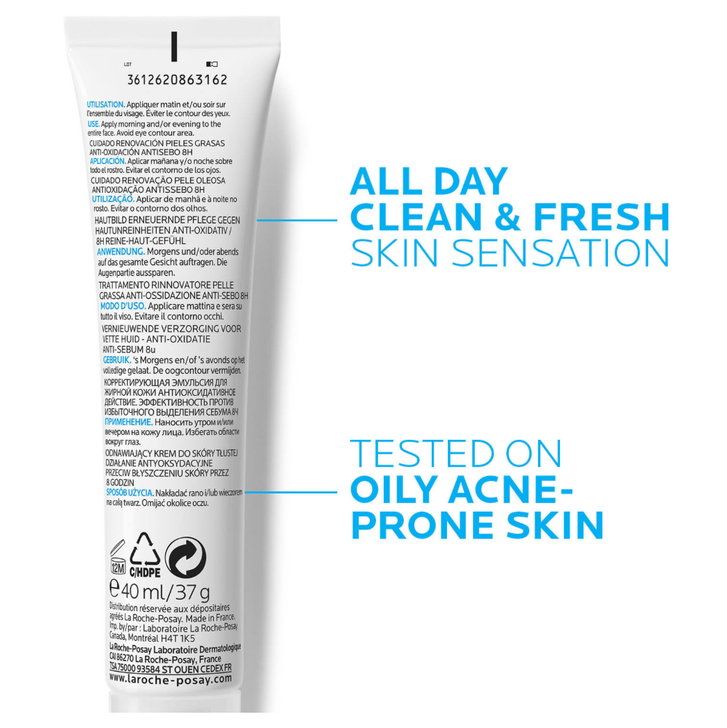 La Roche-Posay - Crema EFFACLAR K(+) hidratante facial matificante con propiedades antioxidantes y anti-sebo para p	iel grasa con tendencia a imperfecciones, 30 ml