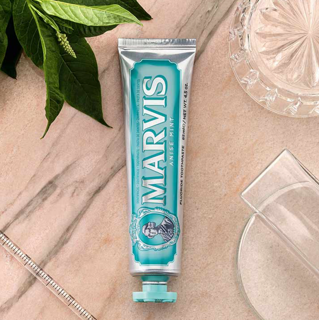 Marvis ( 3UNIDADES ) Pasta de dientes Anise Mint 85 ml para cuidado bucal premium, con flúor y xilitol contra caries, fórmula vegana concentrada y sin conservantes