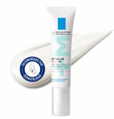 La Roche-Posay - Crema EFFACLAR DUO+M para piel grasa y acneica, tratamiento triple anti-imperfecciones con Phylobioma, corrige marcas de acné y controla el sebo, 40 ml