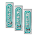 Marvis ( 3UNIDADES ) Pasta de dientes Anise Mint 85 ml para cuidado bucal premium, con flúor y xilitol contra caries, fórmula vegana concentrada y sin conservantes