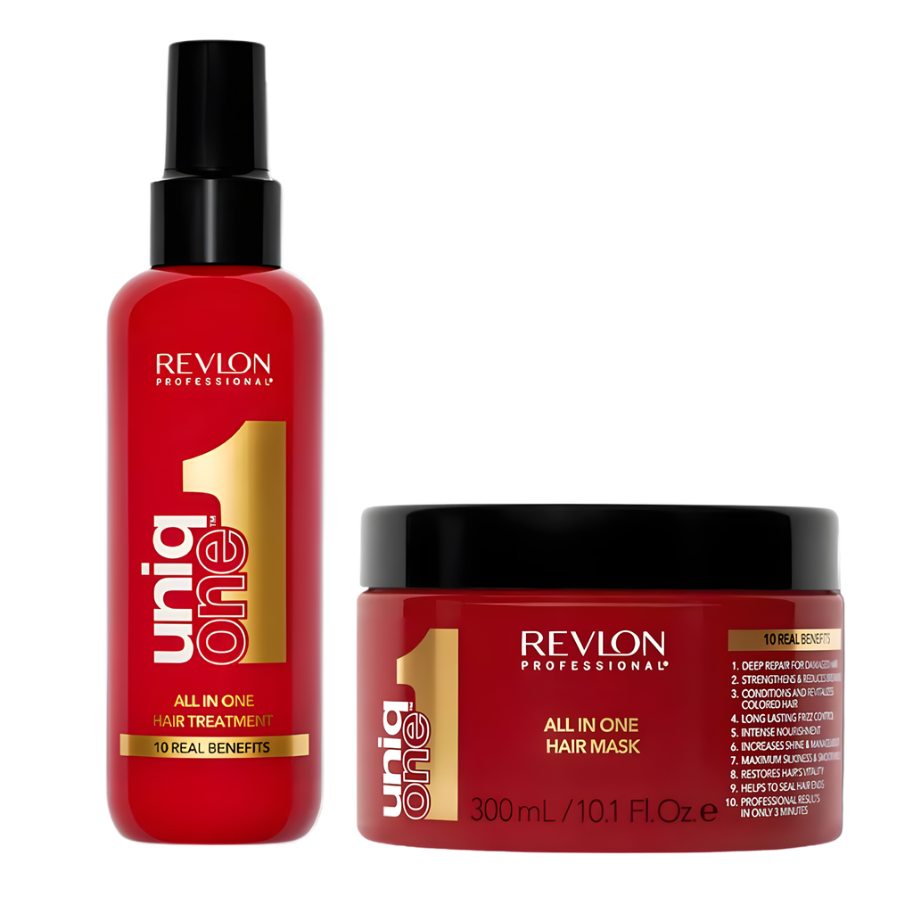 REVLON - PACK UNIQONE™: TRATAMIENTO CAPILAR 150 ML + MASCARILLA 300 ML TODO EN UNO