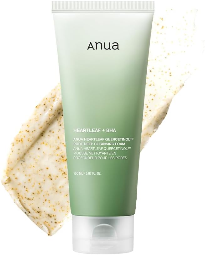 Anua - Espuma limpiadora facial Heartleaf Quercetinol Pore Deep Cleansing Foam 150 m