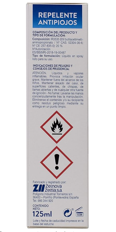 Repelente Antipiojos ZZ Prevención Aparición Piojos 125 Ml