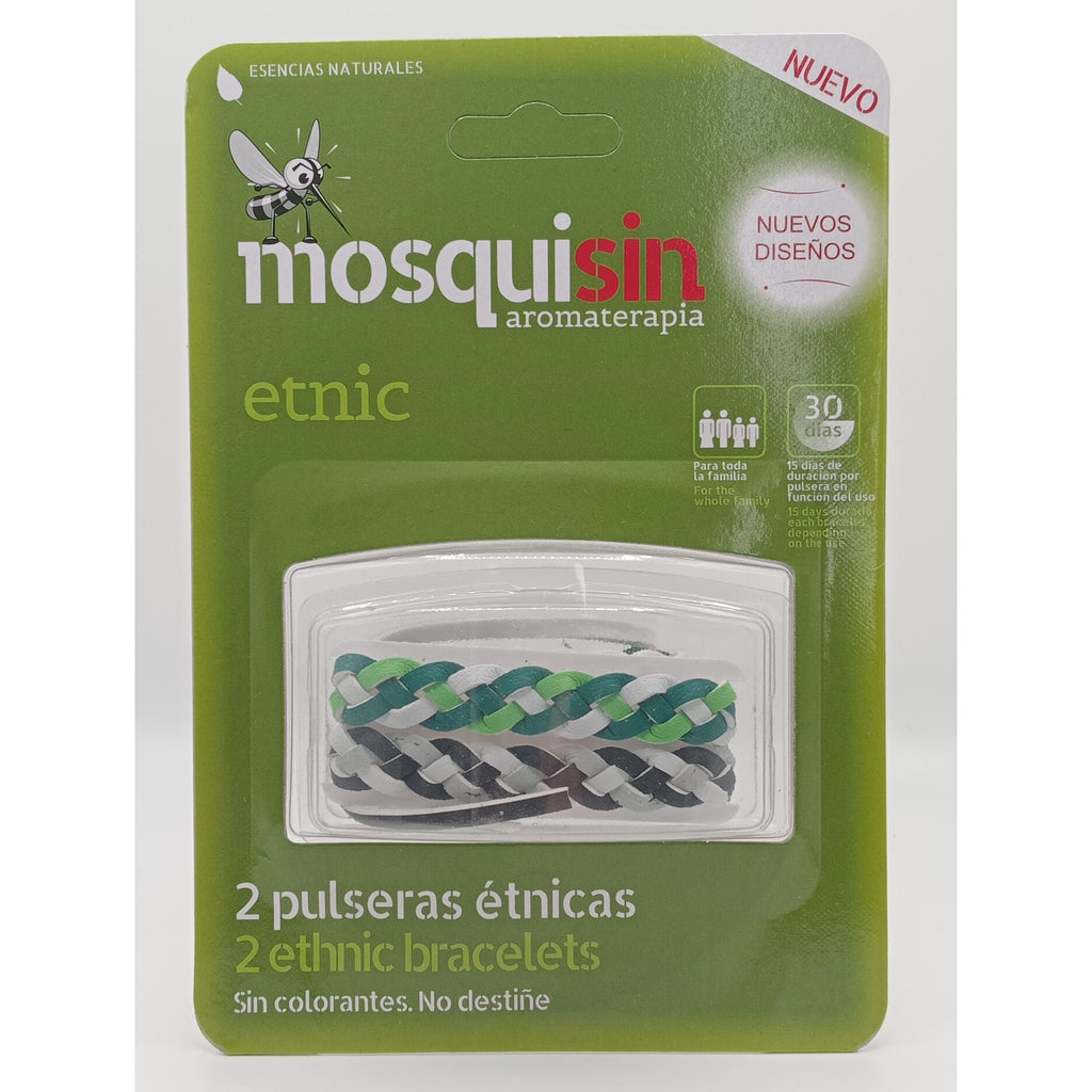 Pulseras Étnicas Mosquisin para Repelente de Mosquitos - Protección 30 Días