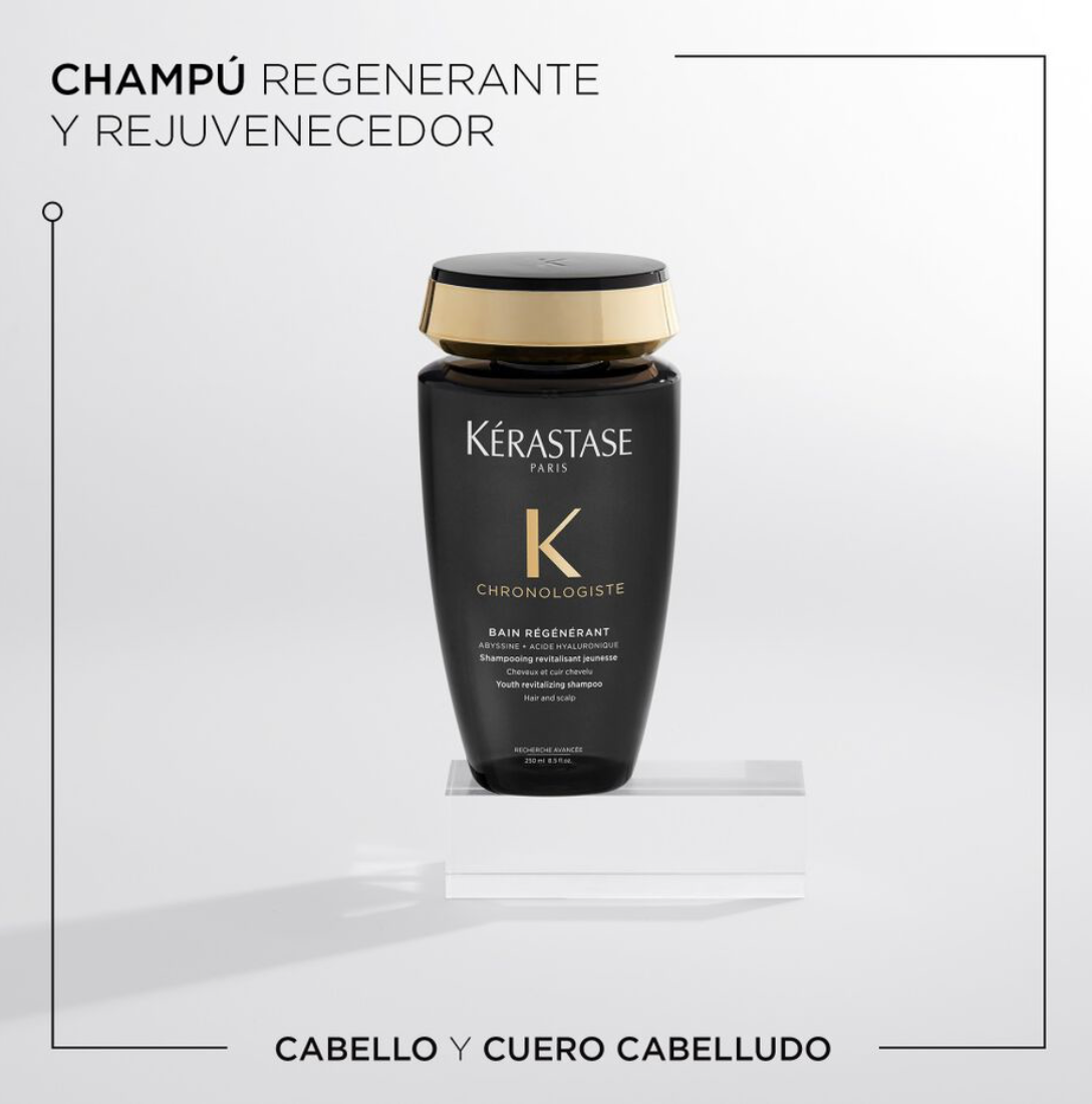 Product name Kérastase - Chronologiste - Trio: Champú Bain Régénérant (250 ml) + Mascarilla 	Masque tense Régénérant (20	0 ml) + Huile de Parfum (75 ml)