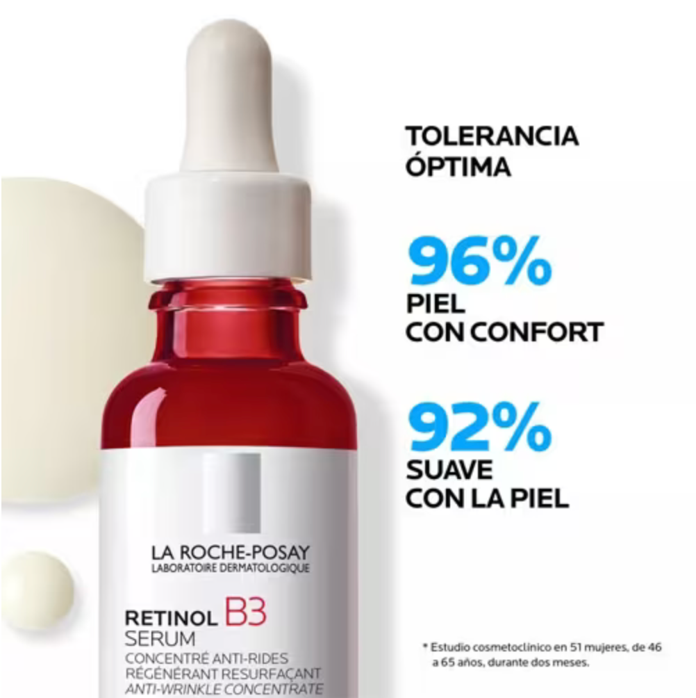 La Roche-Posay - Sérum Retinol B3 facial antiedad con retinol y vitamina B3 para piel sensible, recomendado por dermatólogos, mejora luminosidad, tono uniforme y reduce arruga