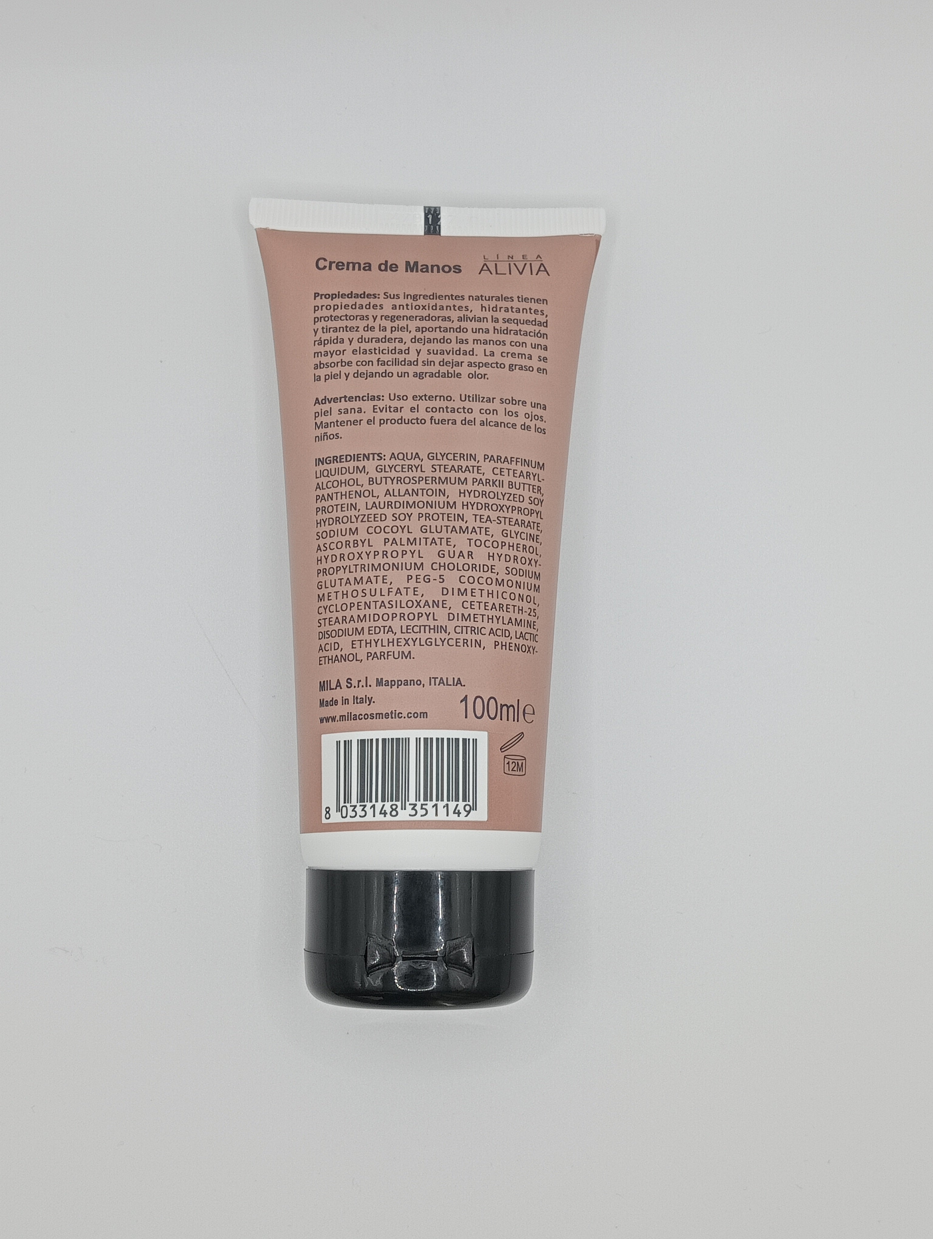 Crema de Manos Hidratante con Manteca de Karité, Proteínas y Alantoína
