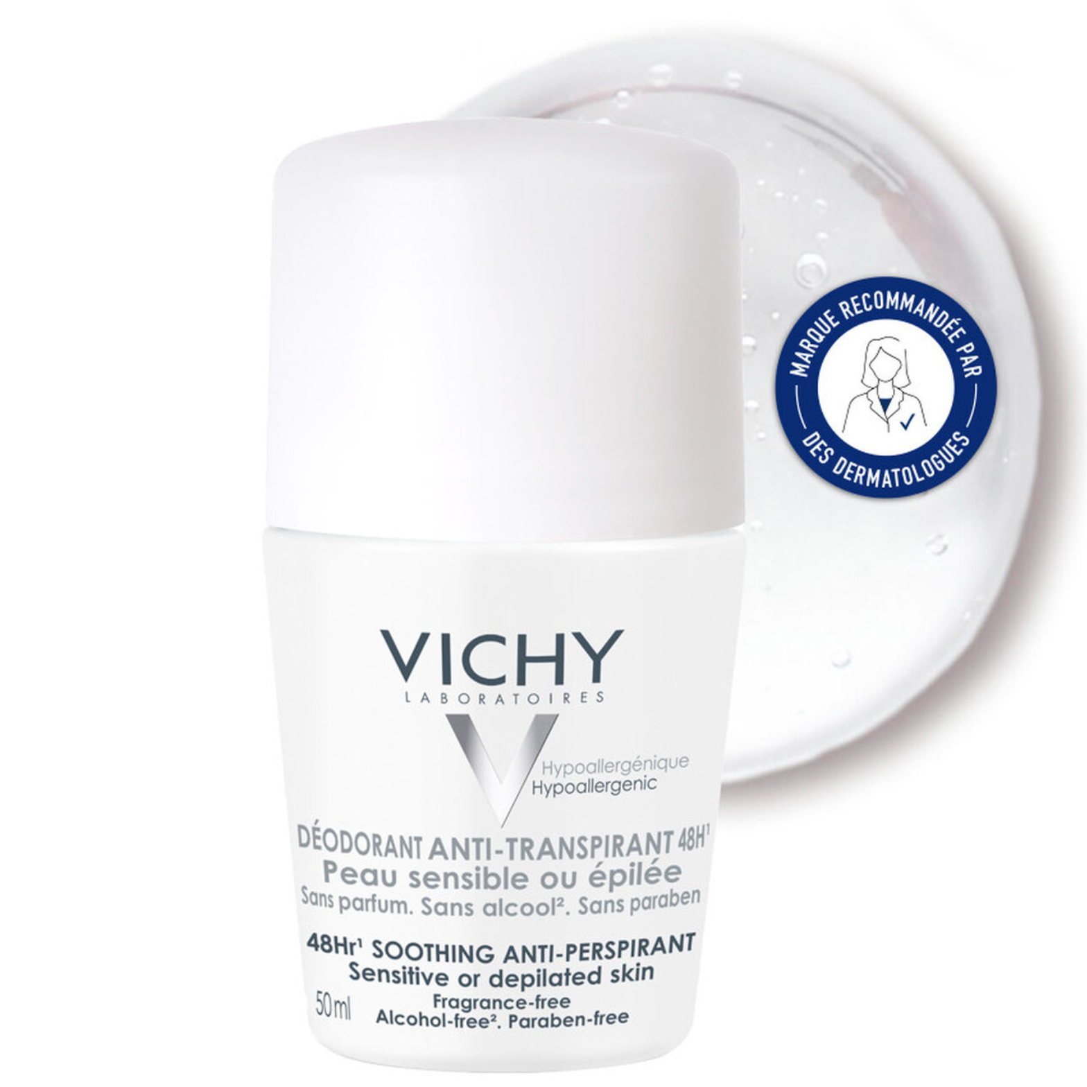 VICHY - DESODORANTE Anti-Transpirant 48H - Pieles Sensibles o Depiladas 50 ml
