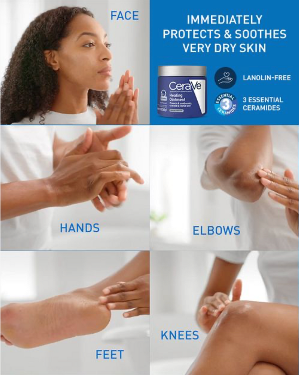 CeraVe - Ungüento Curativo 50 ml para Piel Muy Seca, Irritada y Sensible, con Petrolato, Hidratación Intensa sin Sensación Grasa,