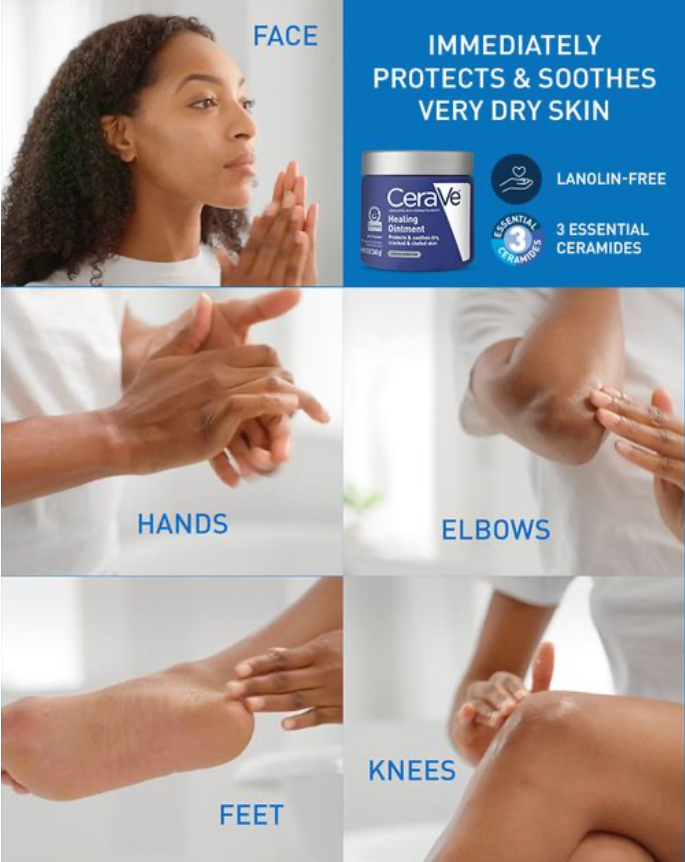 CeraVe - Ungüento Curativo 50 ml para Piel Muy Seca, Irritada y Sensible, con Petrolato, Hidratación Intensa sin Sensación Grasa,