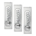 Marvis (3 UNIDADES)  Pasta de dientes Smokers Whitening Mint 85 ml para blanqueamiento dental efectivo contra manchas de tabaco y café, con flúor y xilitol para protección anticaries y fórmula vegana sin conservantes