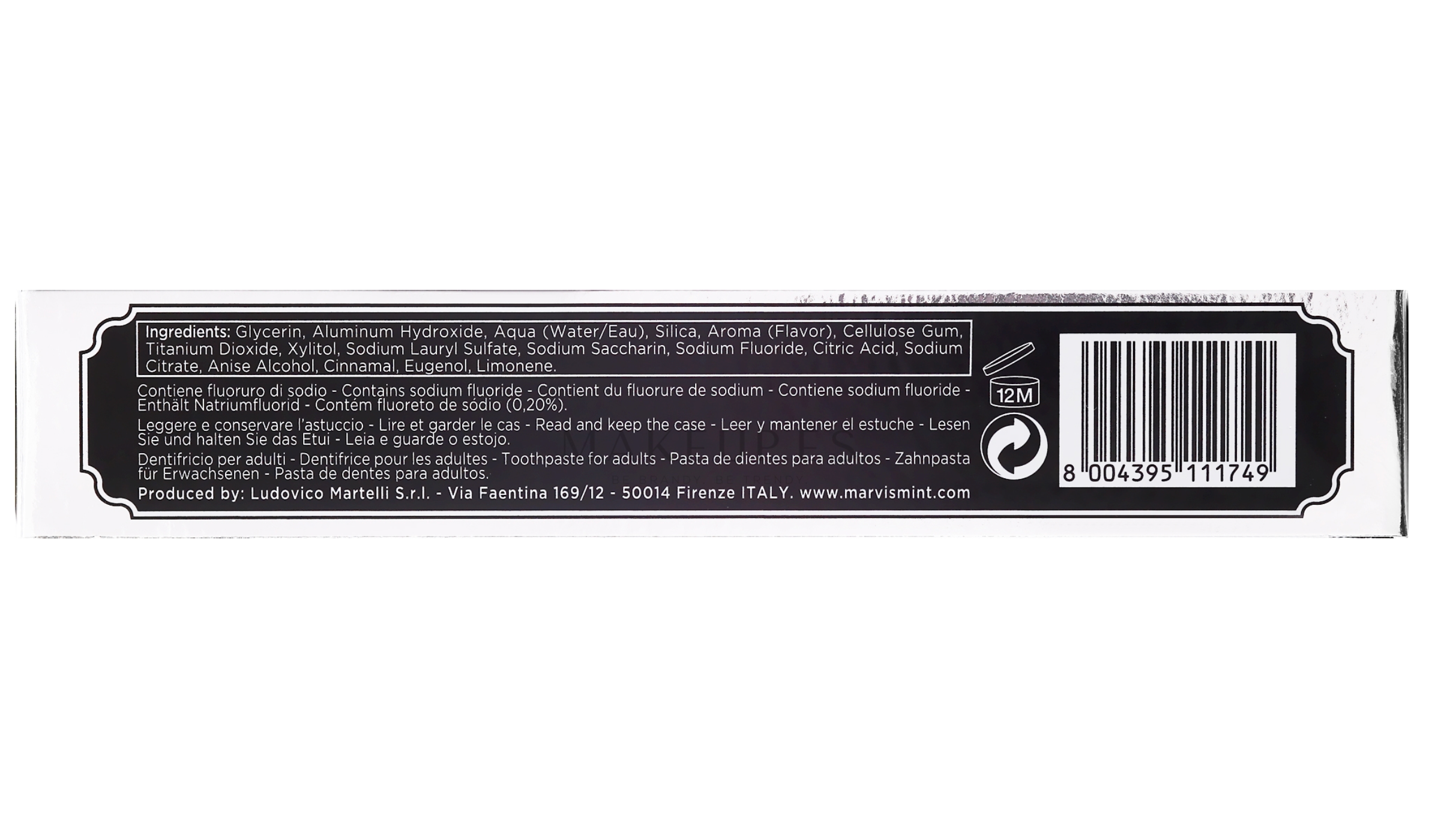 Marvis - Pasta de dientes Amarelli Licorice 85 ml tipo blanqueadora con flúor y xilitol para prevención de caries, fórmula vegana sin conservantes y textura sedosa ideal para cuidado bucal diario