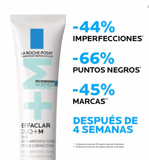 La Roche-Posay - Crema EFFACLAR DUO+M para piel grasa y acneica, tratamiento triple anti-imperfecciones con Phylobioma, corrige marcas de acné y controla el sebo, 40 ml