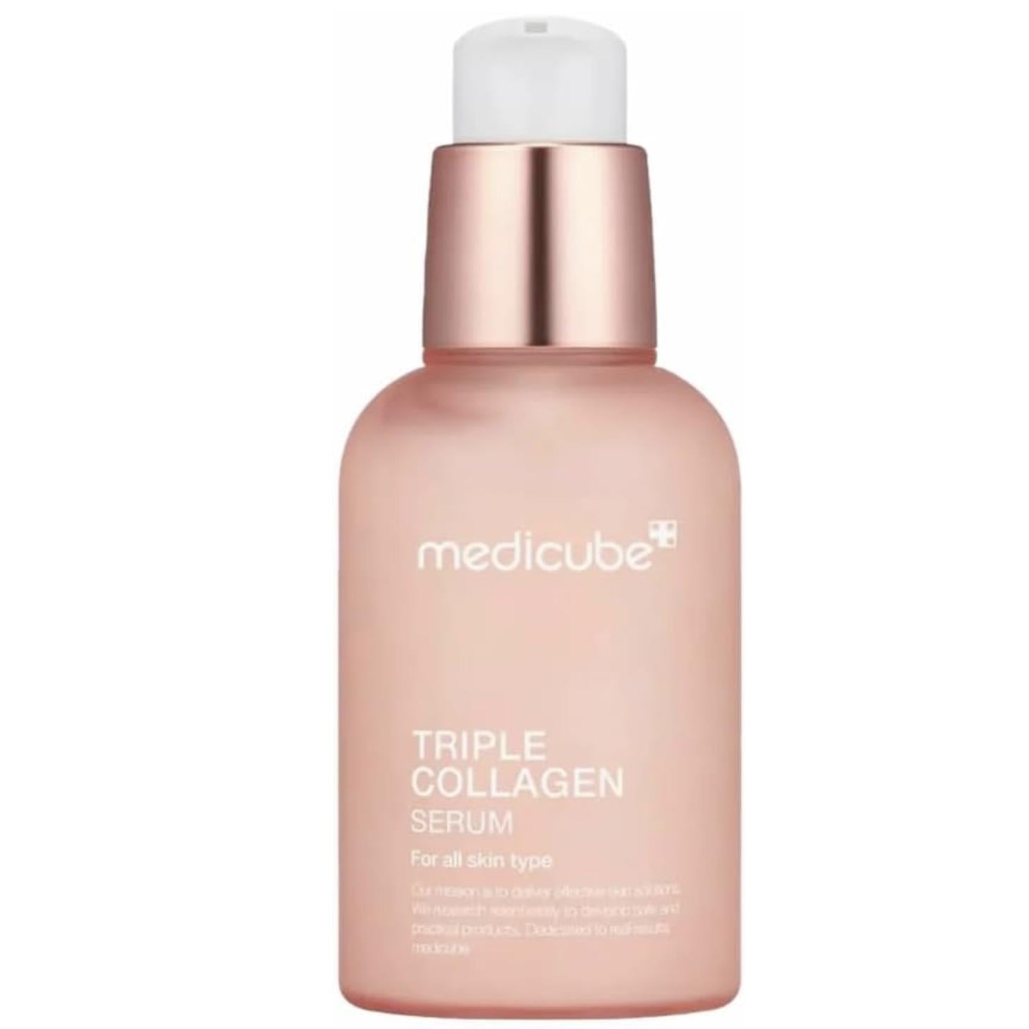 Medicube - Serum Facial Triple Colágeno 55 ml con Colágeno Hidrolizado, Atelocolágeno y Soluble para Elasticidad, Hidratación Profunda y Glow Rejuvenecedor en Todos los Tipos de Piel