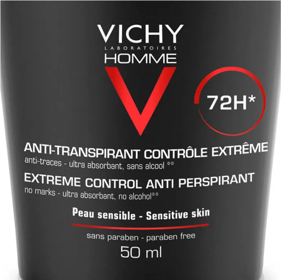 VICHY - Desodorante Homme Roll-On Sensitive Skin 72h 50 ml