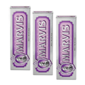 Marvis ( 3 UNIDADES ) Pasta de dientes Jasmine Mint 85 ml para cuidado bucal premium con flúor y xilitol, fórmula vegana sin conservantes, clínicamente probada para dientes y encías saludables