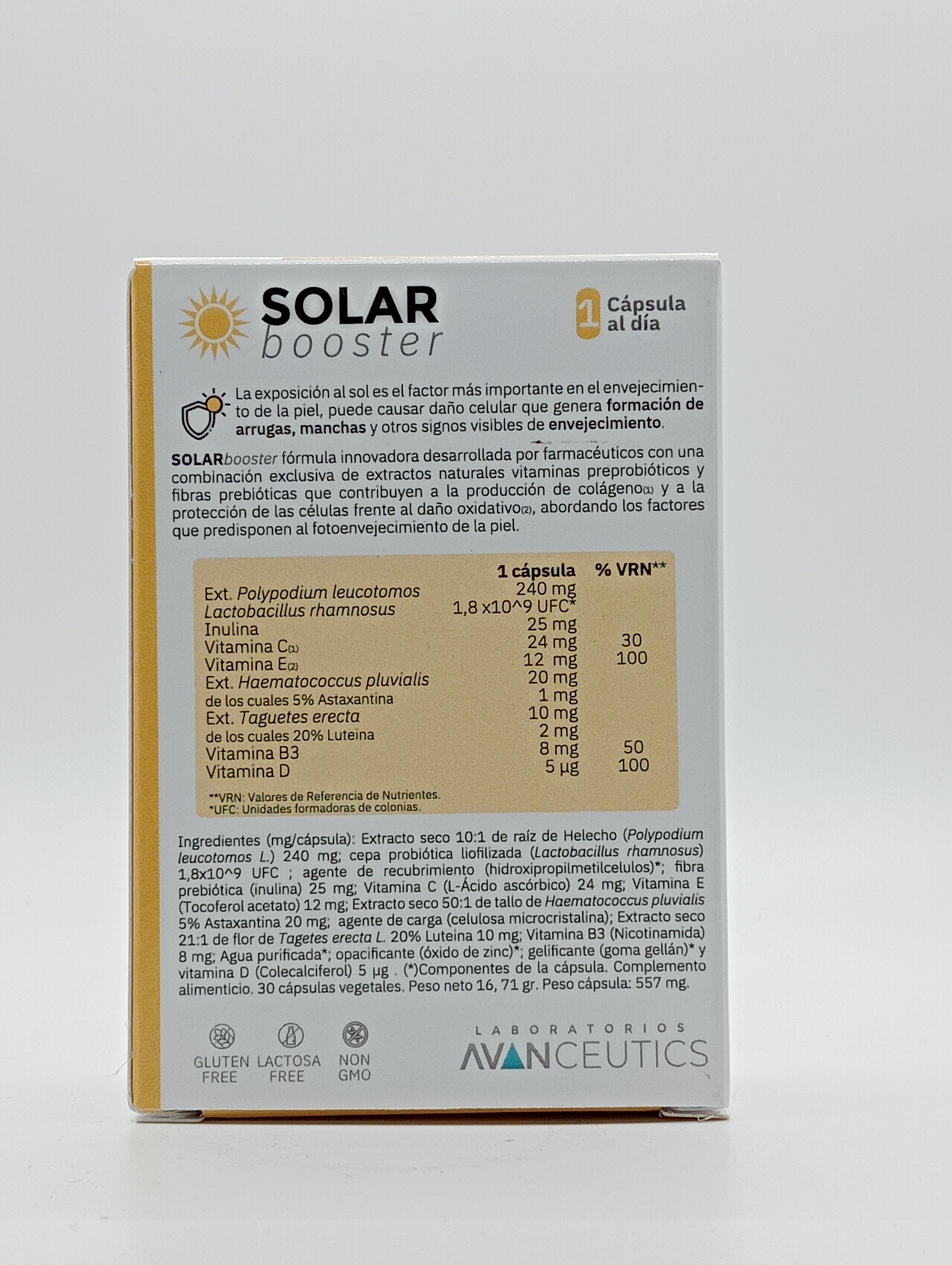 SOLAR Booster cápsulas solares Avanceutics - 30 CÁPSULAS