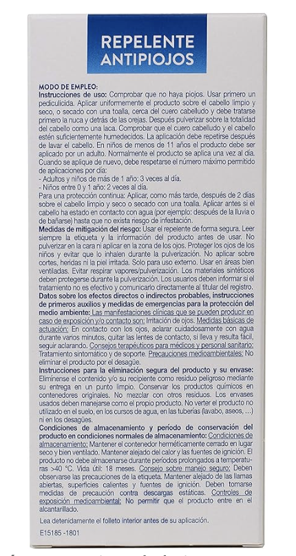 Repelente Antipiojos ZZ Prevención Aparición Piojos 125 Ml