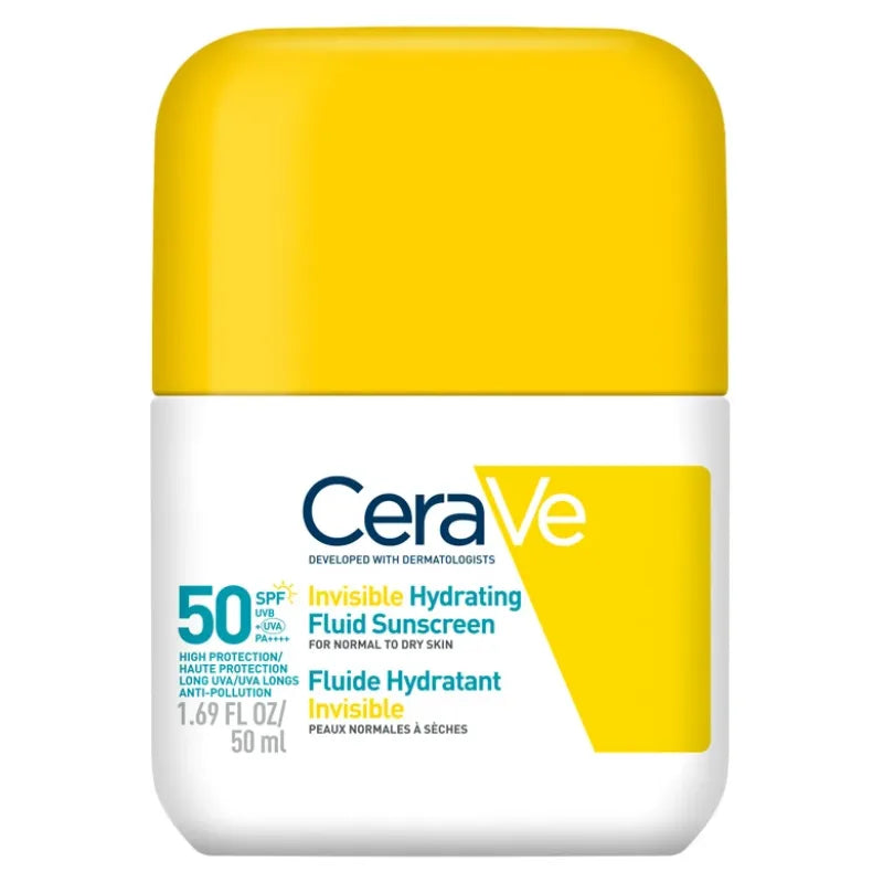 CeraVe - Fluido protector invisible hidratante SPF50 para rostro,  50ml