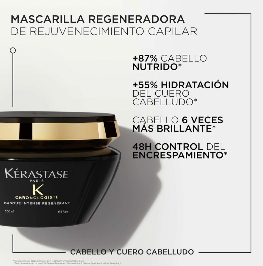 Product name Kérastase - Chronologiste - Trio: Champú Bain Régénérant (250 ml) + Mascarilla 	Masque tense Régénérant (20	0 ml) + Huile de Parfum (75 ml)