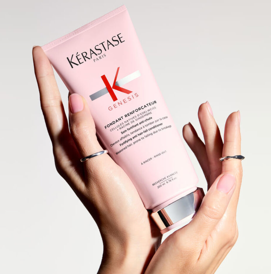 Kérastase - Acondicionador Genesis Fondant Reinforcateur 75 ml  fortificante antirotura para cabello fino, sin sulfatos ni siliconas, hidrata profundamente y reduce la caída por rotura hasta un 97% con sistema completo