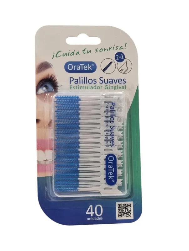 PALILLO INTERDENTAL SUAVE DOBLE ACCIÓN - Oratek - Caja 40 unidades